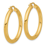 Lataa kuva Galleria-katseluun, 18K Yellow White Gold 40mm x 4mm Classic Round Hoop Earrings
