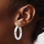 Lataa kuva Galleria-katseluun, 18K Yellow White Gold 30mm x 5mm Classic Round Hoop Earrings
