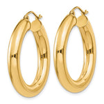 Indlæs billede til gallerivisning 18K Yellow White Gold 30mm x 5mm Classic Round Hoop Earrings
