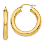 Carregar imagem no visualizador da galeria, 18K Yellow White Gold 30mm x 5mm Classic Round Hoop Earrings
