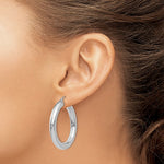 Lade das Bild in den Galerie-Viewer, 18K Yellow White Gold 35mm x 5mm Classic Round Hoop Earrings
