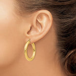 Carregar imagem no visualizador da galeria, 18K Yellow White Gold 35mm x 5mm Classic Round Hoop Earrings
