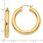 Indlæs billede til gallerivisning 18K Yellow White Gold 35mm x 5mm Classic Round Hoop Earrings
