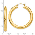 Indlæs billede til gallerivisning 18K Yellow White Gold 40mm x 5mm Classic Round Hoop Earrings
