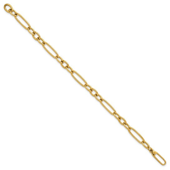 18k Yellow Gold 6.4mm Oval Paperclip Link Bracelet Anklet Necklace Pendant Charm Chain