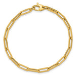 Afbeelding in Gallery-weergave laden, 18k 14k Yellow Rose White Gold 4mm Flat Paperclip Link Bracelet Chain
