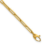 Charger l&#39;image dans la galerie, 18k 14k Yellow Rose White Gold 4mm Flat Paperclip Link Bracelet Chain
