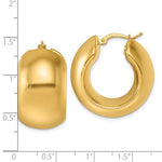 Carica l&#39;immagine nel visualizzatore di Gallery, 18K 14K Yellow Gold 27mm x 15mm Classic Round Hoop Earrings
