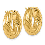 將圖片載入圖庫檢視器 18K Yellow Gold 25mm x 8mm Twisted Round Classic Hoop Earrings
