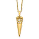 Załaduj obraz do przeglądarki galerii, 18k Yellow Gold Diamond Cone Pendant Necklace
