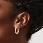 Lataa kuva Galleria-katseluun, 14k Rose Gold 19mm x 3.75mm Diamond Cut Inside Outside Round Hoop Earrings
