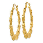 Lade das Bild in den Galerie-Viewer, 14K Yellow Gold Bamboo Design Round Hoop Earrings

