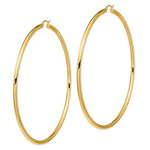 Carica l&#39;immagine nel visualizzatore di Gallery, 14K Yellow Gold 90mm x 3mm Extra Large Giant Gigantic Big Round Classic Hoop Earrings
