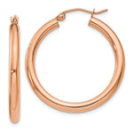 Carica l&#39;immagine nel visualizzatore di Gallery, 14K Rose Gold 30mm x 3mm Classic Round Hoop Earrings
