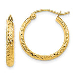 Carregar imagem no visualizador da galeria, 14k Yellow Gold 18mm x 2.5mm Diamond Cut Round Hoop Earrings
