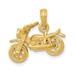 Φόρτωση εικόνας στο εργαλείο προβολής Συλλογής, 14k Yellow Gold Motorcycle  Moveable 3D Pendant Charm
