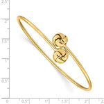 Indlæs billede til gallerivisning 14k Yellow Gold Love Knot Flexible Slip On Cuff Bangle Bracelet
