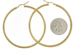 Charger l&#39;image dans la galerie, 10K Yellow Gold 60mm x 3mm Classic Round Hoop Earrings
