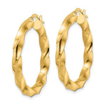 Lade das Bild in den Galerie-Viewer, 14k Yellow Gold Classic Twisted Spiral Round Hoop Earrings 33mm x 4mm
