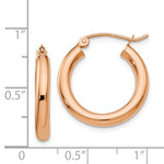 Lataa kuva Galleria-katseluun, 14K Rose Gold 20mm x 3mm Classic Round Hoop Earrings
