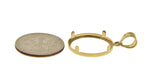 將圖片載入圖庫檢視器 14K Yellow Gold Coin Holder for 15.6mm x 0.86mm  Coins or Mexican 2.50 or 2 1/2 Peso or US $1.00 Dollar Type 3 Tab Back Frame Pendant Charm
