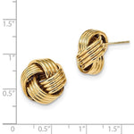 Afbeelding in Gallery-weergave laden, 14k Yellow Gold 16mm Classic Love Knot Stud Post Earrings
