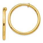 Carregar imagem no visualizador da galeria, 14K Yellow Gold 35mm x 3mm Non Pierced Round Hoop Earrings

