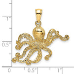 Kép betöltése a galériamegjelenítőbe: 14k Yellow Gold Octopus Pendant Charm
