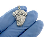 Afbeelding in Gallery-weergave laden, 14k White Gold Jesus Christ Face Head Pendant Charm
