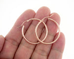 Load image into Gallery viewer, 14K Rose Gold Diamond Cut Classic Round Hoop Earrings 30mm x 2mm

