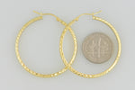 Indlæs billede til gallerivisning 14k Yellow Gold 37mm x 2.5mm Diamond Cut Round Hoop Earrings
