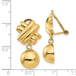 Carregar imagem no visualizador da galeria, 14k Yellow Gold Non Pierced Clip On Ball Dangle Earrings
