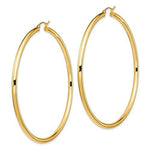 Carica l&#39;immagine nel visualizzatore di Gallery, 14K Yellow Gold 70mm x 3mm Extra Large Giant Gigantic Big Lightweight Round Classic Hoop Earrings
