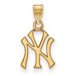 Cargar imagen en el visor de la galería, 14k 10k Yellow White Gold or Sterling Silver New York Yankees LogoArt Licensed Major League Baseball MLB Pendant Charm 19mm x 10mm
