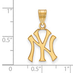 Carregar imagem no visualizador da galeria, 14k 10k Yellow White Gold or Sterling Silver New York Yankees LogoArt Licensed Major League Baseball MLB Pendant Charm 23mm x 12mm
