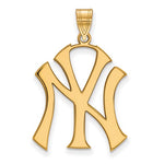 Carregar imagem no visualizador da galeria, 14k 10k Yellow White Gold or Sterling Silver New York Yankees LogoArt Licensed Major League Baseball MLB Pendant Charm 31mm x 21mm
