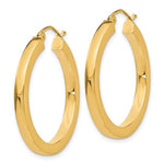 Carica l&#39;immagine nel visualizzatore di Gallery, 10k Yellow Gold 31mm x 3mm Classic Square Tube Round Hoop Earrings

