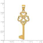 Charger l&#39;image dans la galerie, 14k Yellow Gold Key to My Heart Pendant Charm
