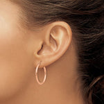 Lade das Bild in den Galerie-Viewer, 10k Rose Gold Classic Round Hoop Earrings 25mm x 2mm
