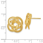 Lade das Bild in den Galerie-Viewer, 14k Yellow Gold Twisted Love Knot Stud Post Earrings
