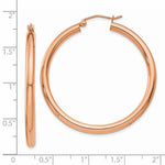 Załaduj obraz do przeglądarki galerii, 14K Rose Gold 40mm x 3mm Classic Round Hoop Earrings
