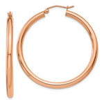 Carica l&#39;immagine nel visualizzatore di Gallery, 14K Rose Gold 40mm x 3mm Classic Round Hoop Earrings
