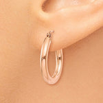 Carregar imagem no visualizador da galeria, 14K Rose Gold 20mm x 3mm Classic Round Hoop Earrings
