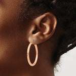 Załaduj obraz do przeglądarki galerii, 14K Rose Gold Classic Round Hoop Earrings 35mm x 3mm

