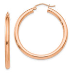 Załaduj obraz do przeglądarki galerii, 14K Rose Gold Classic Round Hoop Earrings 35mm x 3mm
