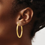 Carregar imagem no visualizador da galeria, 14K Yellow Gold 35mm x 3mm Non Pierced Round Hoop Earrings
