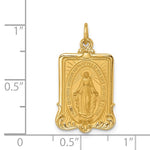 Kép betöltése a galériamegjelenítőbe: 14k Yellow Gold Blessed Virgin Mary Miraculous Medal Rectangle Pendant Charm
