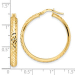 Charger l&#39;image dans la galerie, 14K Yellow Gold Diamond Cut Round Hoop Earrings 28mm x 4mm
