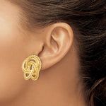 Lade das Bild in den Galerie-Viewer, 14k Yellow Gold Twisted Love Knot Stud Post Earrings
