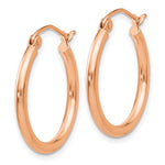 Załaduj obraz do przeglądarki galerii, 10k Rose Gold Classic Round Hoop Earrings 21mm x 2mm
